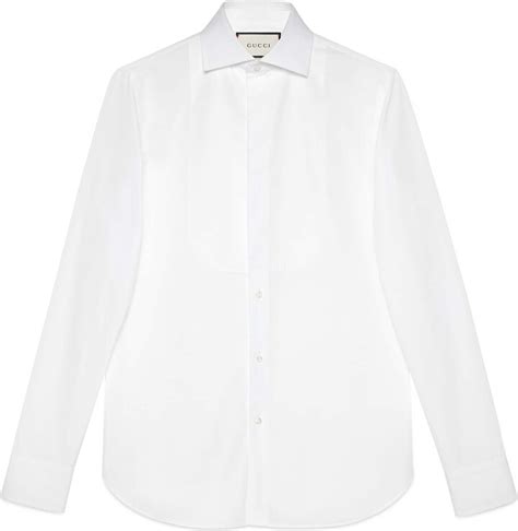 quelle qu'en soit la saison gucci|Sea Island cotton plastron shirt in white .